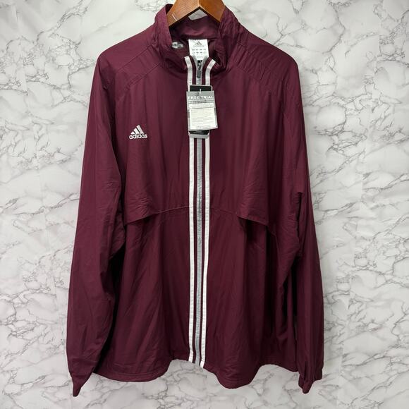 Adidas Big & Tall Jacket sz 3XL Windbreaker Maroon NWT # H231 - Picture 4 of 11